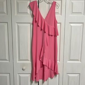 ZARA Women’s Pink Ruffled Midi Dress Size M